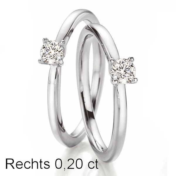 Weissgold Ring Solitaire 0,200 ct